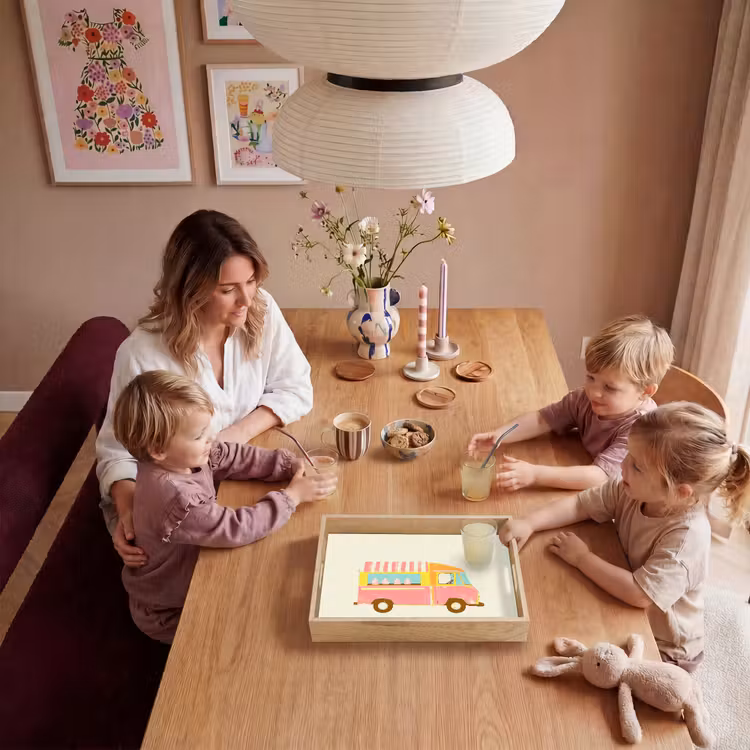 Ijskar - Retro - Softijsjes - Roze Dienblad Rechthoek middel -sfeer4