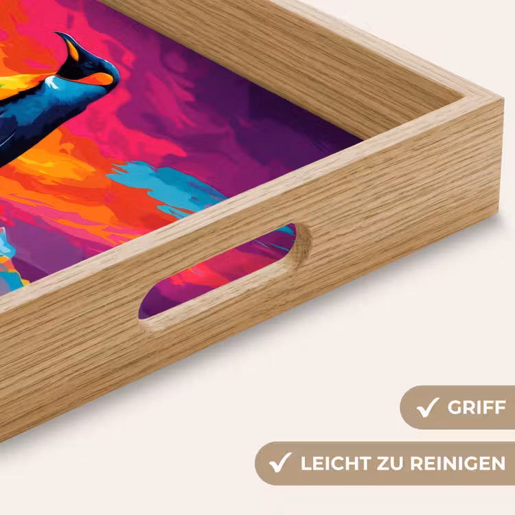 Ijsschots - Pinguïn - Abstract - Lucht Dienblad Rechthoek middel -USP_HandgreepDE