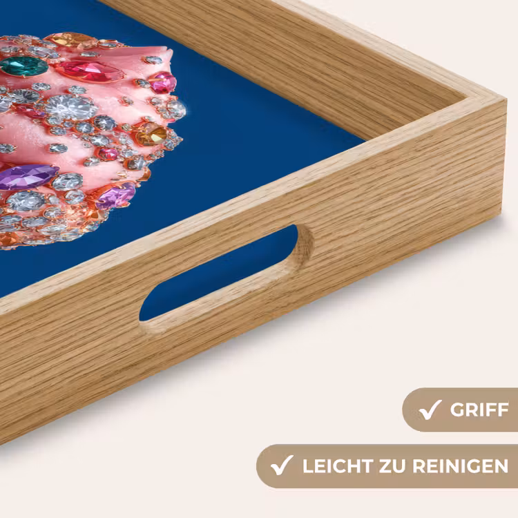Ijsje - Hoorntje - Steentjes - Blauw Dienblad Rechthoek middel -USP_HandgreepDE