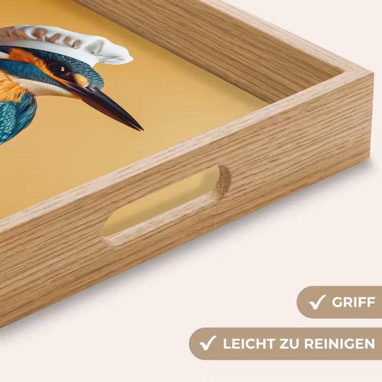 Ijsvogel - Pilaar - Koksmuts - Vogel Dienblad Rechthoek middel -USP_HandgreepDE