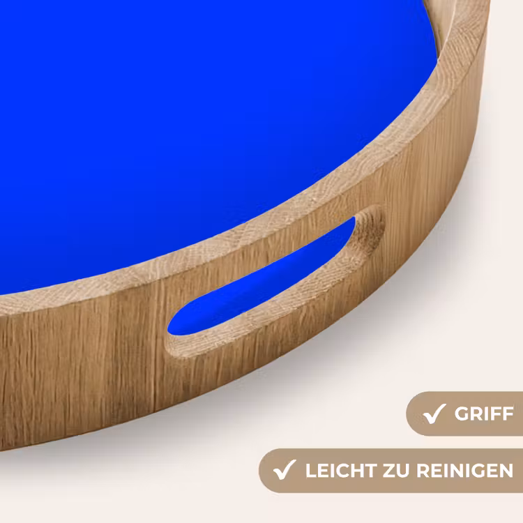 Electric - Blue - Blauw Dienblad Rond middel 914 -USP_HandgreepDE