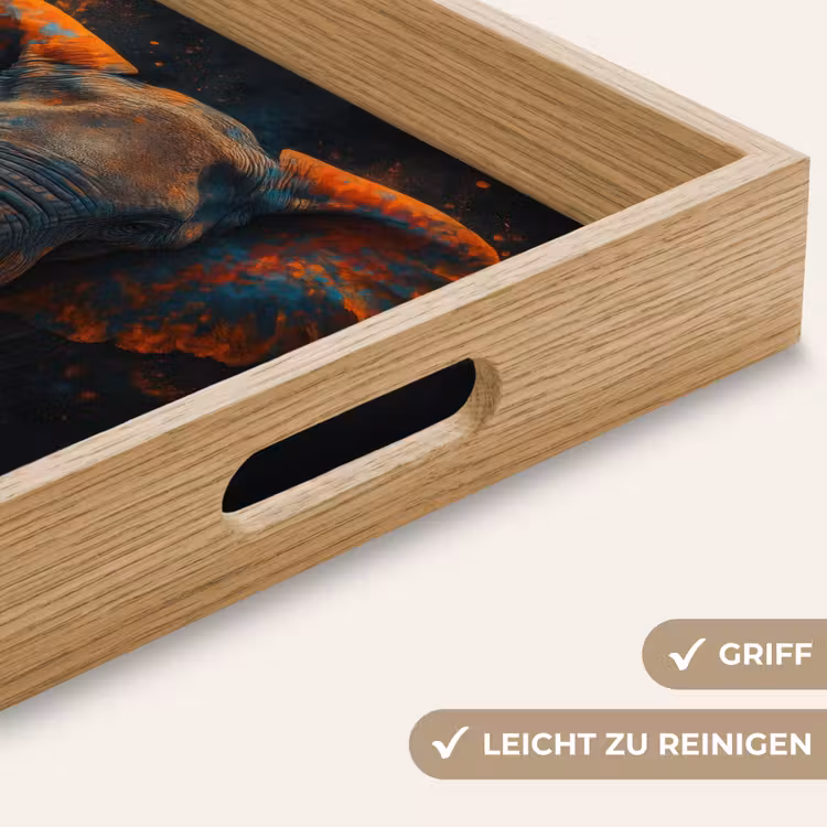 Olifant - Oranje - Oren Dienblad Rechthoek middel -USP_HandgreepDE