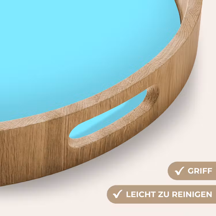 Electric - Cyan - Blauw Dienblad Rond middel 914 -USP_HandgreepDE