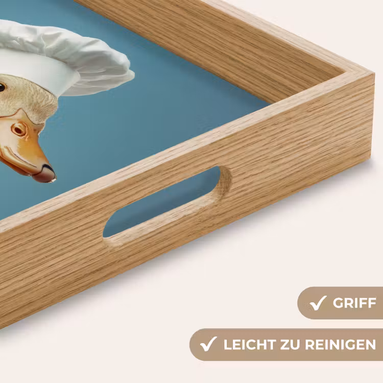 Eend - Koksmuts - Cute - Vogel Dienblad Rechthoek middel -USP_HandgreepDE