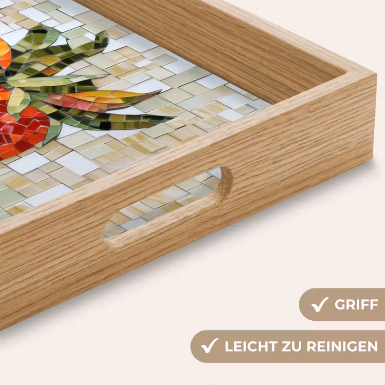Aardbei - Rood - Mozaïek - Fruit Dienblad Rechthoek middel -USP_HandgreepDE