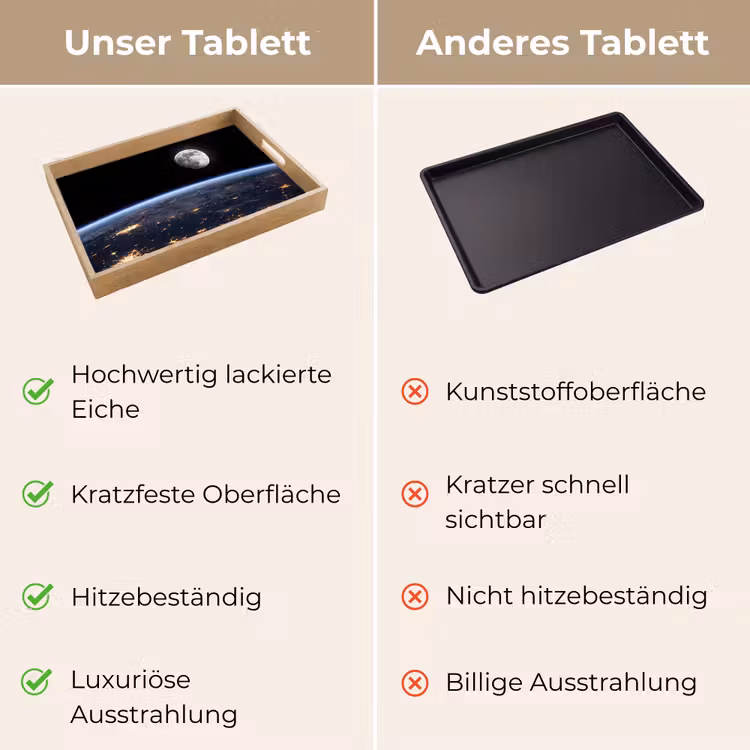 Tablett - Erde – Nacht – Weltraum - Aarde - Nacht - Ruimte Dienblad Rechthoek middel