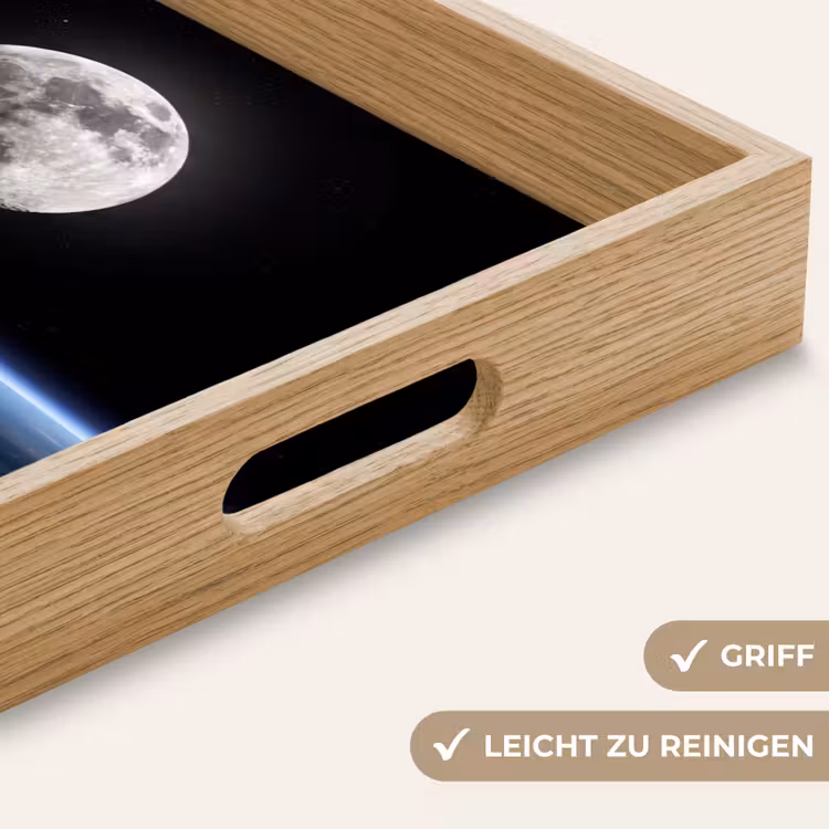 Tablett - Erde – Nacht – Weltraum - Aarde - Nacht - Ruimte Dienblad Rechthoek middel