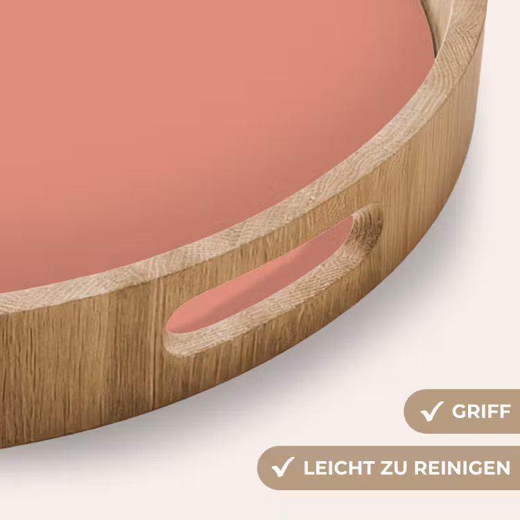 Earthy - Rose - Koraal Dienblad Rond middel 914 -USP_HandgreepDE