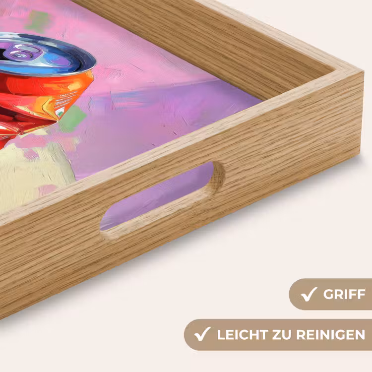 Frisdrank - Blik - Paars Dienblad Rechthoek middel -USP_HandgreepDE