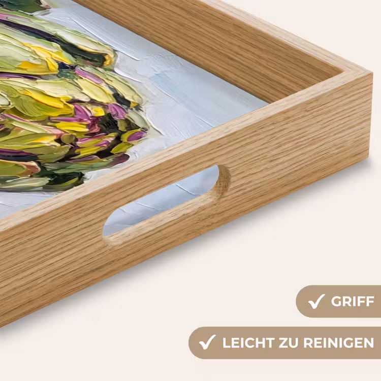 Tablett - Essen – Artischocke – Modern - Eten - Artisjok - Modern Dienblad Rechthoek middel