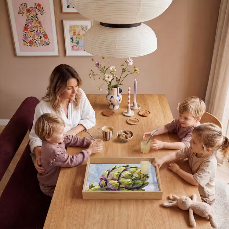 Tablett - Essen – Artischocke – Modern - Eten - Artisjok - Modern Dienblad Rechthoek middel