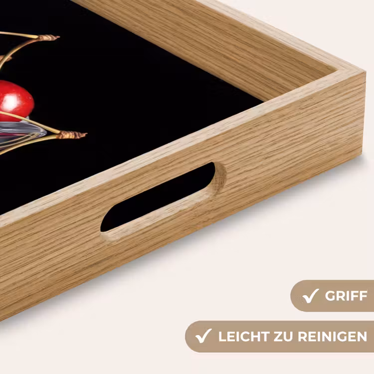 Tablett - Essen – Kirschen – Rot - Eten - Kersen - Rood Dienblad Rechthoek middel