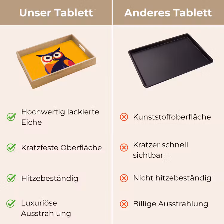 Uil - Grafisch - Kleurrijk - Ogen Dienblad Rechthoek middel -USP_VergelijkingDE