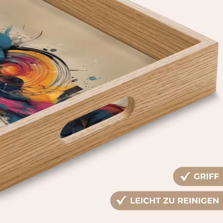 Explosie - Kleurrijk - Vormen - Abstract Dienblad Rechthoek middel -USP_HandgreepDE
