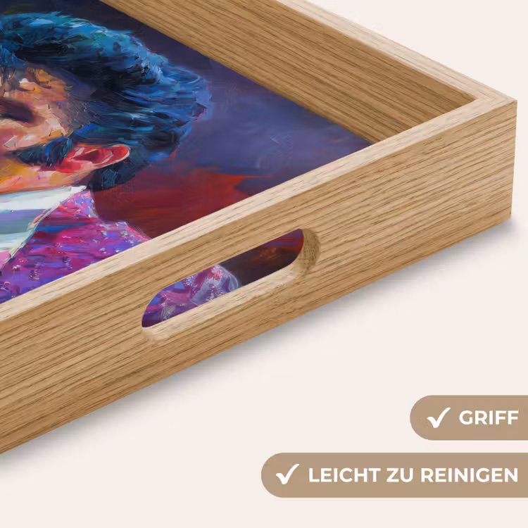 Expressief - Microfoon - Paars Dienblad Rechthoek middel -USP_HandgreepDE