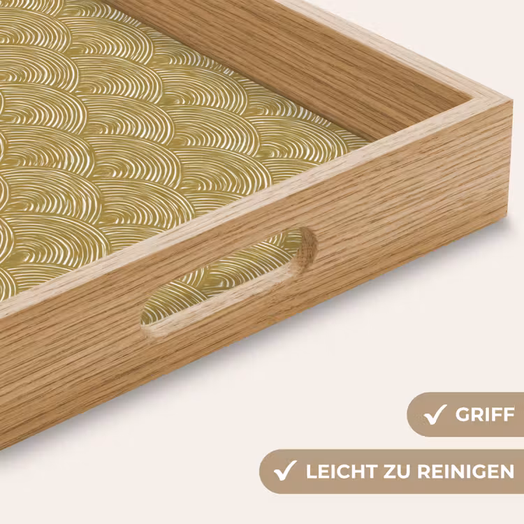 Waaier - Geometrisch - Groen Dienblad Rechthoek middel 911 -USP_HandgreepDE