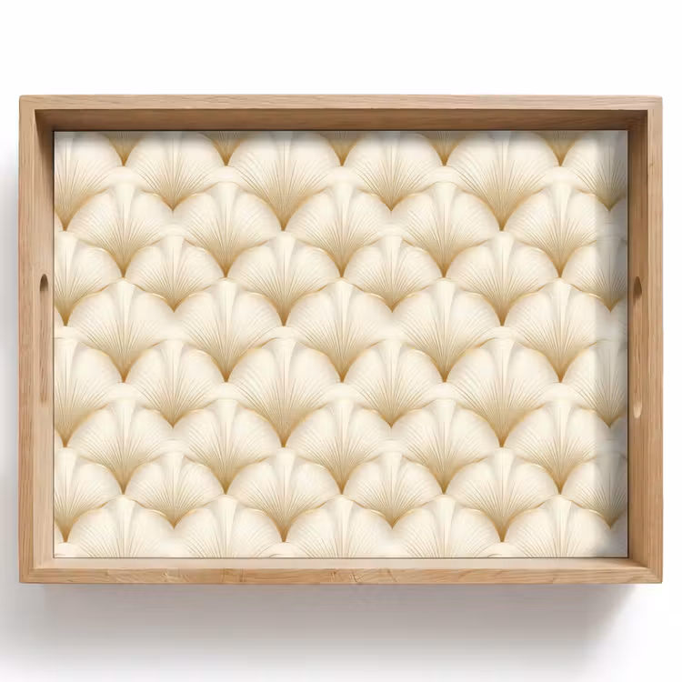 Waaier - Motief -  Goud Dienblad Rechthoek middel 911 -z3d_shopping