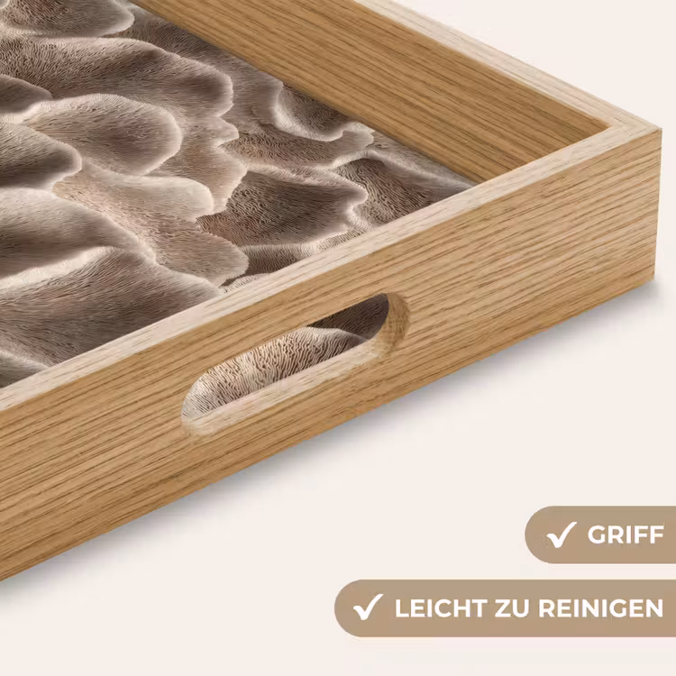 Waaiervorm - Beige - Vezel textuur Dienblad Rechthoek middel 911 -USP_HandgreepDE