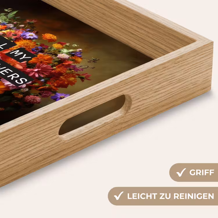 Kleur - Bloemen - Vintage - Bloemenvaas Dienblad Rechthoek middel -USP_HandgreepDE