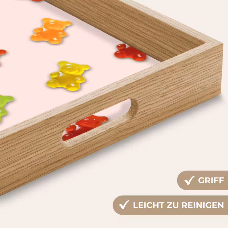 Kleur - Snoep - Roze Dienblad Rechthoek middel -USP_HandgreepDE