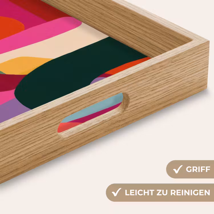 Kleurvakken - Recht - Rond - Abstract Dienblad Rechthoek middel -USP_HandgreepDE