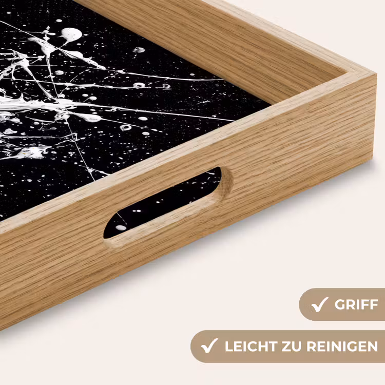 Verfspatten - Wit - Abstract - Explosie Dienblad Rechthoek middel -USP_HandgreepDE