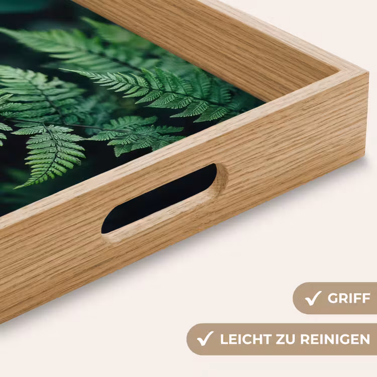 Varenblad - Groen - Structuur - Wazig Dienblad Rechthoek middel -USP_HandgreepDE