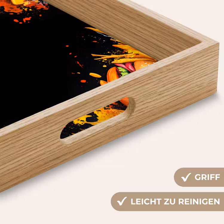 Fastfood - Graffiti - Hamburger - Eten - Modern Dienblad Rechthoek middel -USP_HandgreepDE