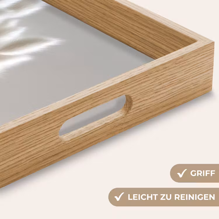 Pluimen - Beige - Minimalistisch Dienblad Rechthoek middel -USP_HandgreepDE