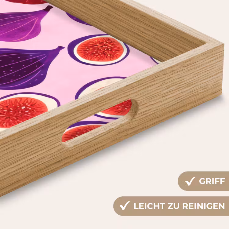 Vijgen - Roze - Paars Dienblad Rechthoek middel -USP_HandgreepDE