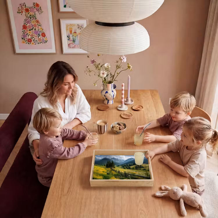 Veld - Hek - Bergen - Bloemen Dienblad Rechthoek middel -sfeer4