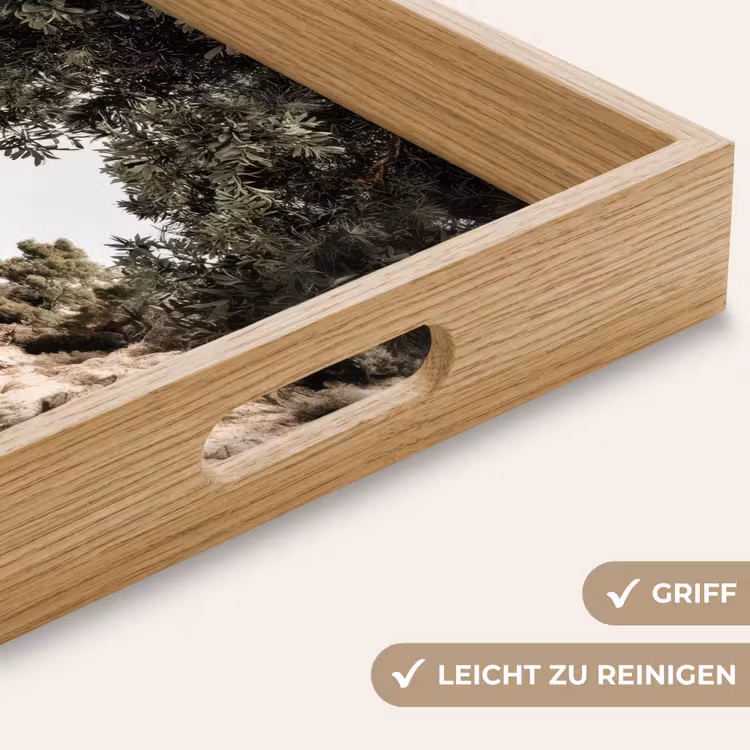 Rotsen - Zee - Boom - Groen Dienblad Rechthoek middel -USP_HandgreepDE