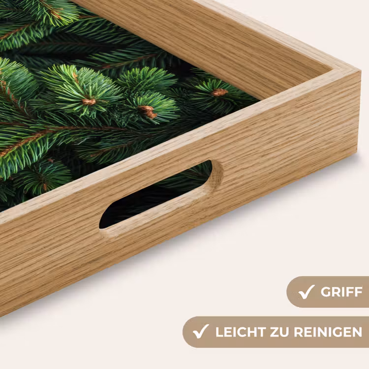 Sparrentakken - Knoppen - Naalden - Groen Dienblad Rechthoek middel -USP_HandgreepDE
