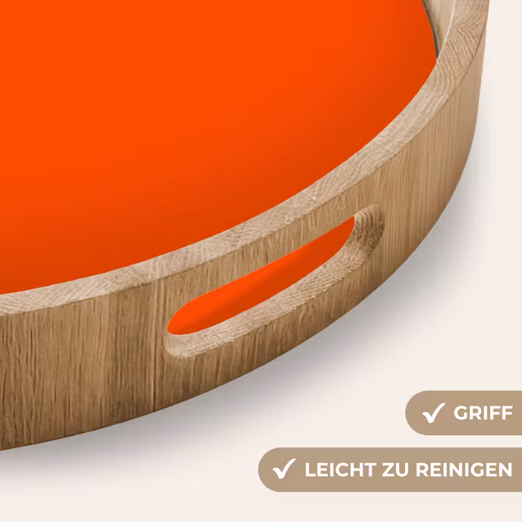 Fiery - Tangerine - Oranje Dienblad Rond middel 914 -USP_HandgreepDE