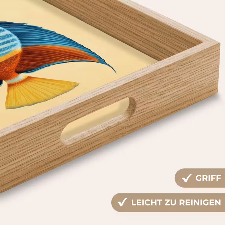 Vis - Vinnen - Blauw - Ogen Dienblad Rechthoek middel -USP_HandgreepDE