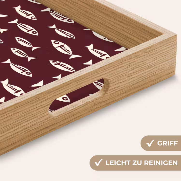 Vissen - Grafisch - Patroon - Donker Dienblad Rechthoek middel 911 -USP_HandgreepDE