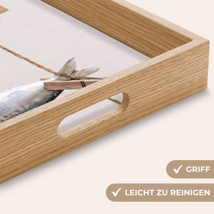 Tablett - Fisch – Hängend – Essen - Vis - Hangend - Eten Dienblad Rechthoek middel