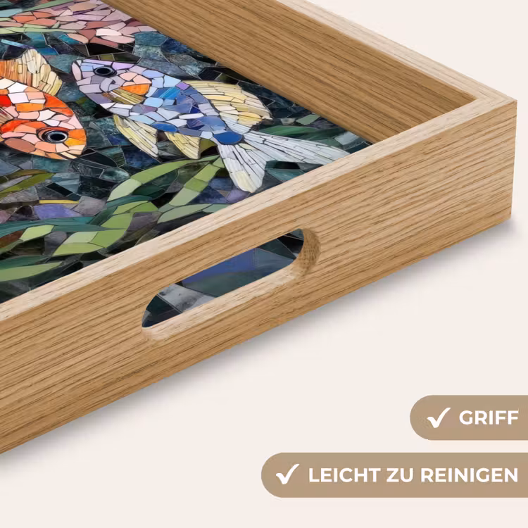 Vissen - Koraal - Zee - Mozaïek Dienblad Rechthoek middel -USP_HandgreepDE