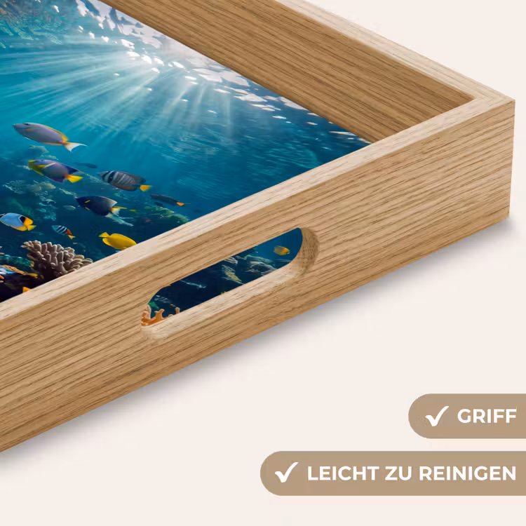 Vis - Koraal - Oceaan - Natuur - Kleurrijk Dienblad Rechthoek middel -USP_HandgreepDE