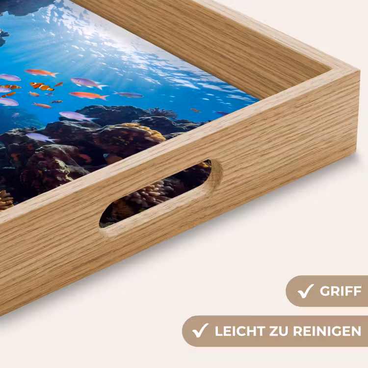 Vis - Koraalrif - Onderwater - Levendig - Blauw Dienblad Rechthoek middel -USP_HandgreepDE