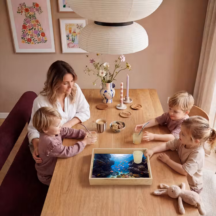 Vis - Koraalrif - Onderwater - Levendig - Blauw Dienblad Rechthoek middel -sfeer4