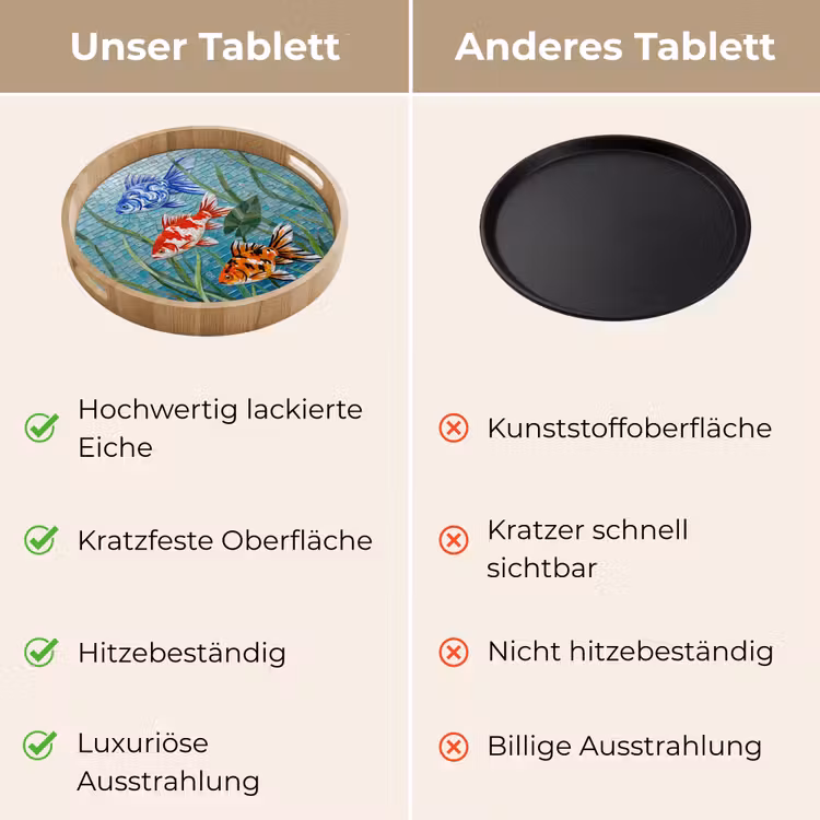 Vis - Mozaïek - Onderwater - Kleurrijk - Dieren Dienblad Rond middel -USP_VergelijkingDE