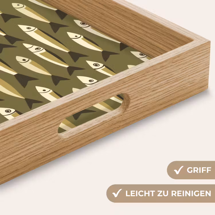 Vis - Patroon - Groen Dienblad Rechthoek middel 911 -USP_HandgreepDE