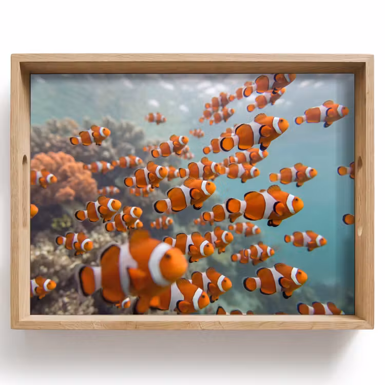 Vis - School - Onderwater - Dieren - Oranje Dienblad Rechthoek middel -z3d_shopping