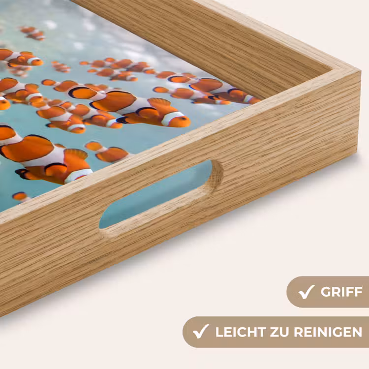 Vis - School - Onderwater - Dieren - Oranje Dienblad Rechthoek middel -USP_HandgreepDE