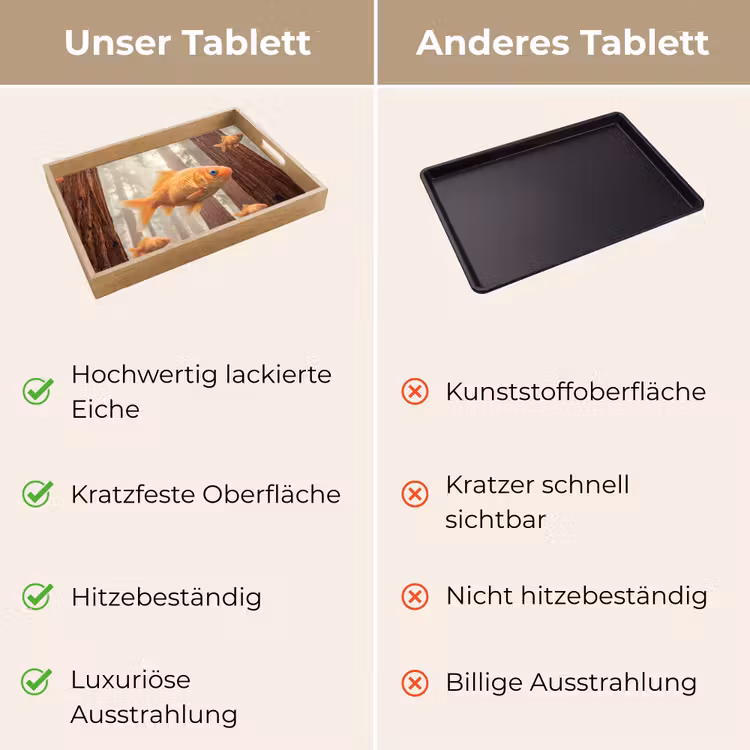 Tablett - Fisch – Wald – Fantasie - Vis - Bos - Fantasie Dienblad Rechthoek middel