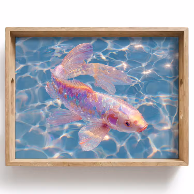 Vis - Water - Blauw - Licht Dienblad Rechthoek middel -z3d_shopping