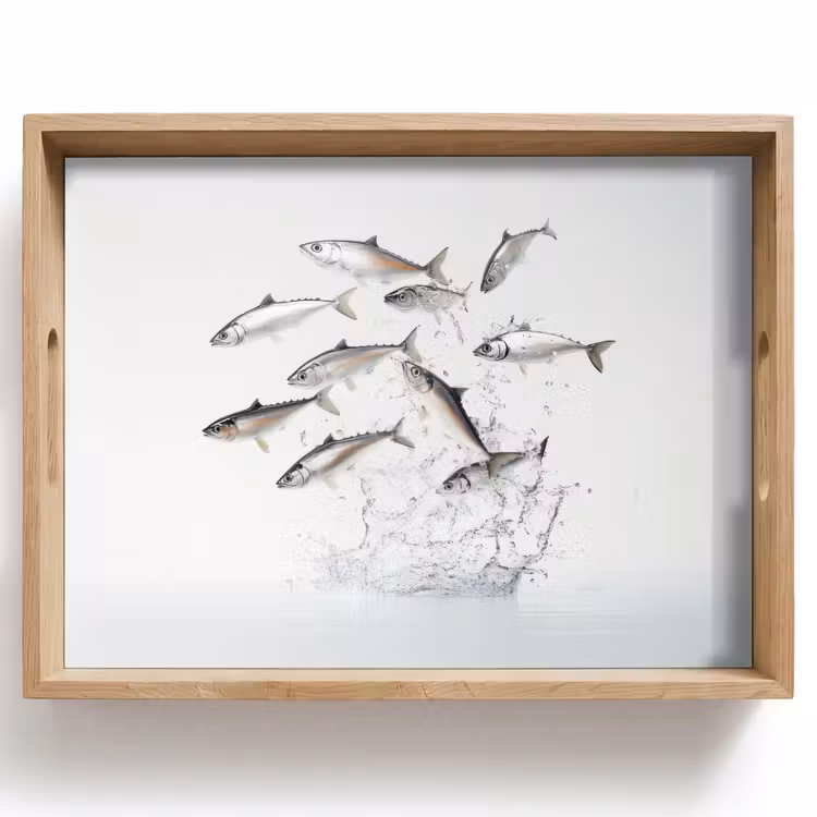 Vissen - Water - Wit Dienblad Rechthoek middel -z3d_shopping