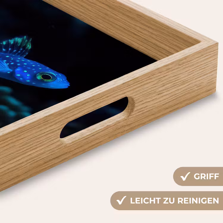 Vis - Stippen - Koraal - Blauw Dienblad Rechthoek middel -USP_HandgreepDE