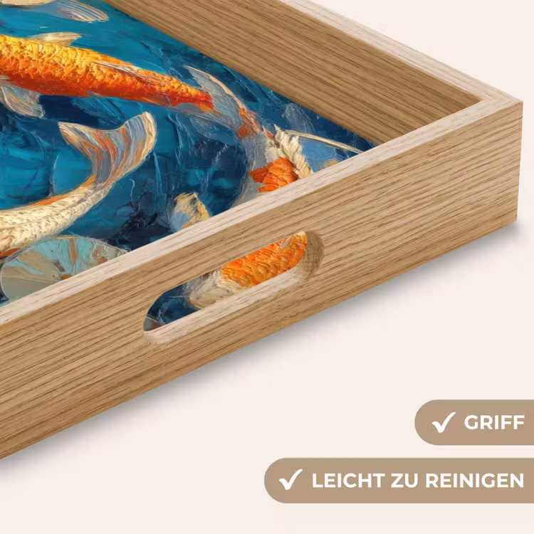 Vissen - Waterlelies - Oranje - Water Dienblad Rechthoek middel -USP_HandgreepDE